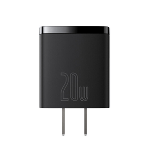Cargador de pared Baseus tipo USB y USB-C, cable Lightning, 20W, 1m, negro