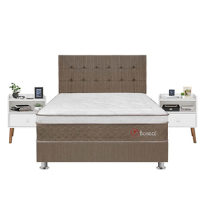 Dormitorio Boreal 2 Plazas + Velador Fer Blanco