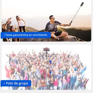 Selfie Stick G Mobile C07 trípode, con bluetooth, gira 360°, extendible hasta 2m, negro