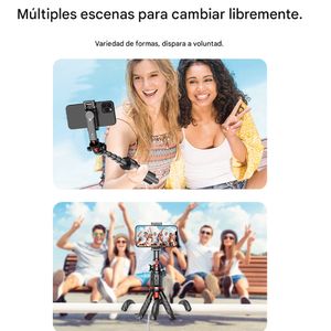 Selfie Stick G Mobile C03 trípode en forma de pulpo, extendible hasta 66 cm, compatible con celulares y cámaras, negro