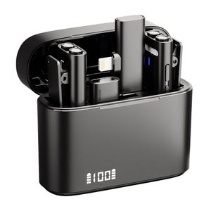 Micrófono inalámbrico Lavalier Hippo M31 doble micrófono con estuche, receptor con conectores tipo-C y Lightning