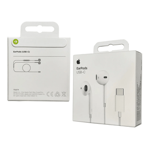 Audífono in ear con cable Apple conector Tipo-C, con micrófono, blanco