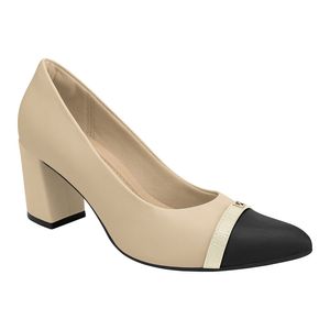 Zapato Stilettos Mujer 745218 MARFIM PRETO OFF WHITE