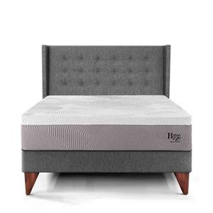 Dormitorio Europeo Royal Balanzze + Cabecera Gold Queen Gris