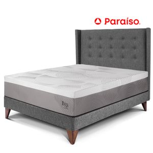 Dormitorio Europeo Royal Balanzze + Cabecera Gold 2 Plazas Gris