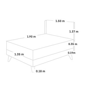 Dormitorio Europeo Royal Balanzze + Cabecera Gold 2 Plazas Gris