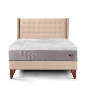 Dormitorio Europeo Royal Balanzze + Cabecera Gold King Champagne