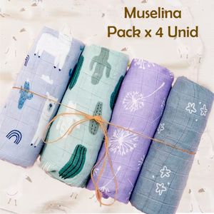Manta Muselina para Bebé Bambú y Algodón Pack x 4 Unidades SMT26