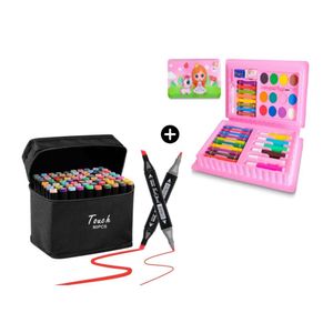 Mini Set Arte-Dibujo 41Pzs Sirena/Hada + Set de 80 Plumones