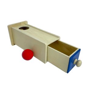 caja de permanencia con cajón y esfera Chanitos Cunita montessori