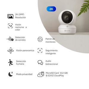 Cámara de seguridad inalámbrica H6C PRO 2K 3MP para interiores  - Ezviz