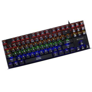 Teclado Mecanico Enkore Falcon 87 ENK 1005 Alambrico Iluminación RGB Switch Azul