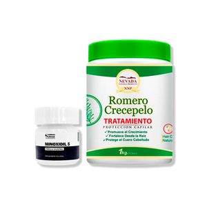 Minoxidil 5mg Caps 60 + Tratamiento Capilar Romero Crecepelo 1Kg