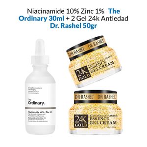 Niacinamide 10% Zinc 1% The Ordinary 30ml + 2 Gel 24k Antiedad 50Gr