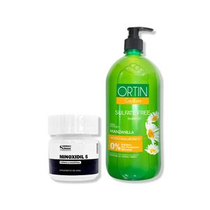 Minoxidil 5mg Caps 60 + Shampoo Ortin Manzanilla 1Lt