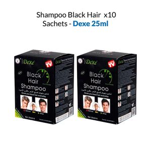 Black Hair Shampoo Dexe 25ml x 10 2 Unidades