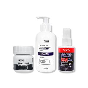 Capsulas Finasteride 1Mg + Shampoo Ketozinc 350Ml + Creze Max Formen