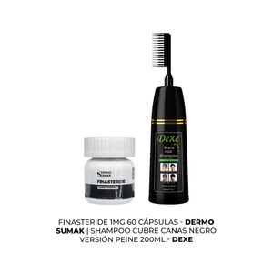 Capsulas Finasteride 1Mg + Shampoo Cubre Canas Negro Versión Peine