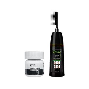 Capsulas Finasteride 1Mg + Shampoo Cubre Canas Negro Versión Peine