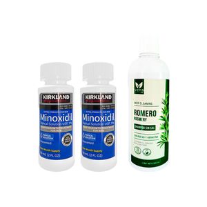 Minoxidil liquido 2 Unidades + Shampoo Romero Vena 500ml