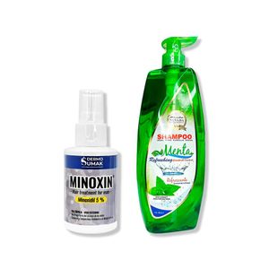 Locion Minoxin 60ml + Shampoo Extracto De Menta 1.2Lt