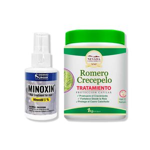 Locion Minoxin 60ml + Tratamiento Capilar Romero Crecepelo 1Kg