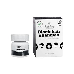 Finasteride 1mg X 60 Capsulas + Shampoo Cubre Canas Negro 25ml X 10Und Jampaq