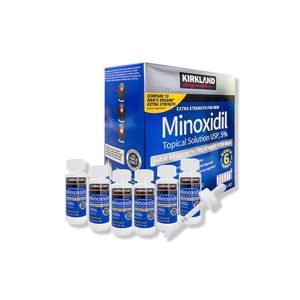 6 Minoxidil Liquido Kirkland + Shampoo Ketozinc Cabello Graso 350Ml
