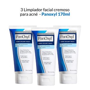 Limpiador Facial Cremoso para Acne Panoxyl 170Gr 3 Unidades