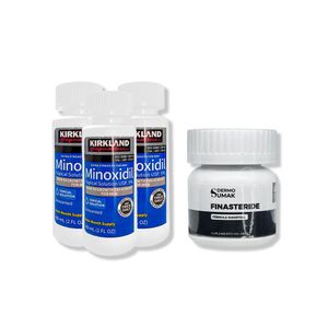 3 Minoxidil Liquido Kirkland + Finasteride 1mg X 60 Capsulas