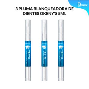 Pluma blanqueadora de dientes Okeny's 5ml 3 Unidades