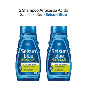 Shampoo Anticaspa Acido Salicilico 3% Selsun Blue Naturals 325ml 2 Uni