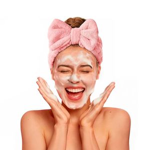 Vincha de Baño Con Moño  + Pulseras de Muñeca Rosa