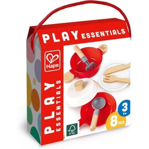 Juego De Cocina Con Ollas Y Platos Hape De Madera