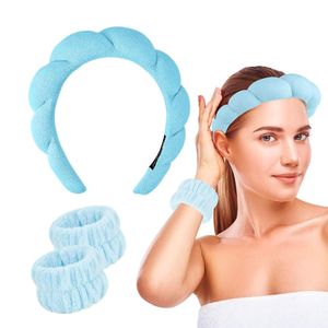 Diadema de Baño + Pulseras de Muñeca Celeste 2 Unidades