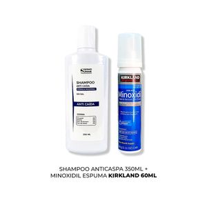 Minoxidil Espuma Kirkland 60Ml + Shampoo Sin Sal Anticaida 250Ml