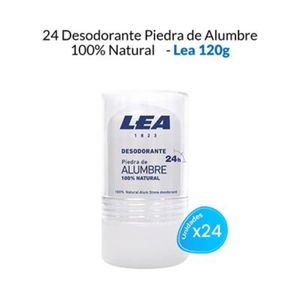 Desodorante Piedra de Alumbre 100% Natural Lea 120Gr 24 Unidades