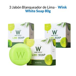 Jabon Blanqueador de Lima Wink White Soap 80Gr 3 Unidades
