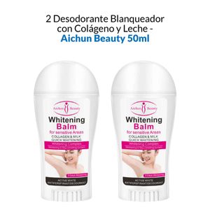 Desodorante Blanqueador Colageno y Leche Aichun Beauty 50ml 2 Unidades