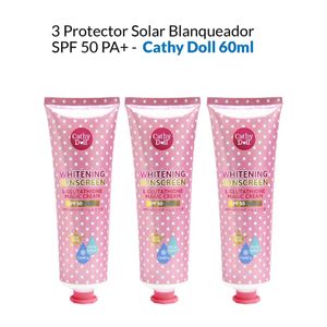 Protector Solar Blanqueador SPF 50 PA+++ Cathy Doll 60ml 3 Unidades