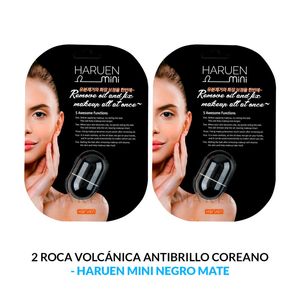 Roca Volcanica Antibrillo Coreano Negro Mate Haruen Mini 2 Unidades