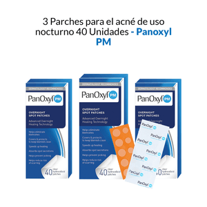 Parches para el acne de uso nocturno Panoxyl PM 40 Unidades 3 Pack