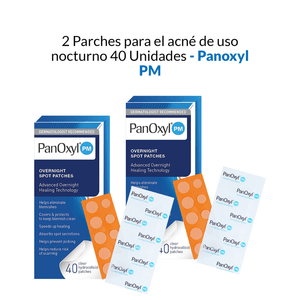 Parches para el acne de uso nocturno Panoxyl PM 40 Unidades 2 Pack