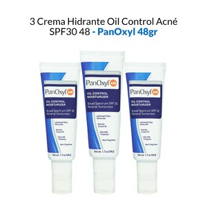 Crema Hidrante Oil Control Acne SPF30 Panoxyl AM 48Gr 3 Unidades
