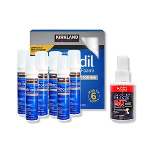 6 Minoxidil Espuma Kirkland + Locion Creze Max Formen 60ml