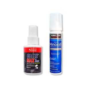 Minoxidil Espuma Kirkland 60ml + Locion Creze Max Formen 60ml