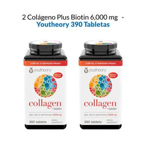 Collagen Plus Biotin Youtheory 390 tabletas 2 Unidades