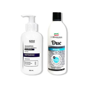 Shampoo Sin Sal Ketozinc 350ml+ Reacondicionador Due 500Gr