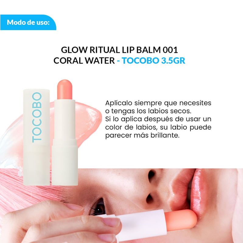 Glow Ritual Lip Balm 001 Coral Water Tocobo 3.5Gr - Real Plaza