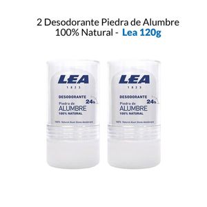 Desodorante Piedra de Alumbre 100% Natural Lea 120Gr 2 Unidades